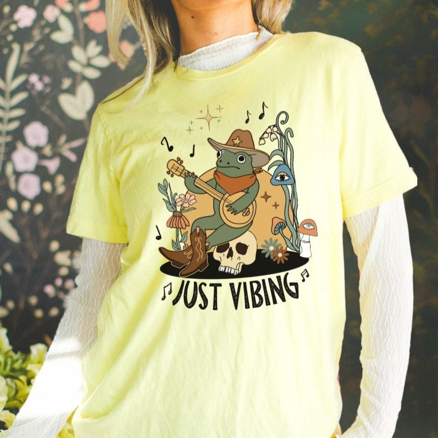 Just Vibing Frog Softstyle Tee