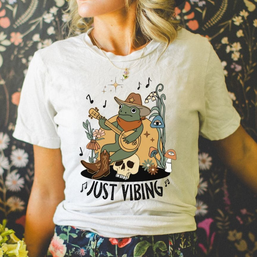 Just Vibing Frog Softstyle Tee