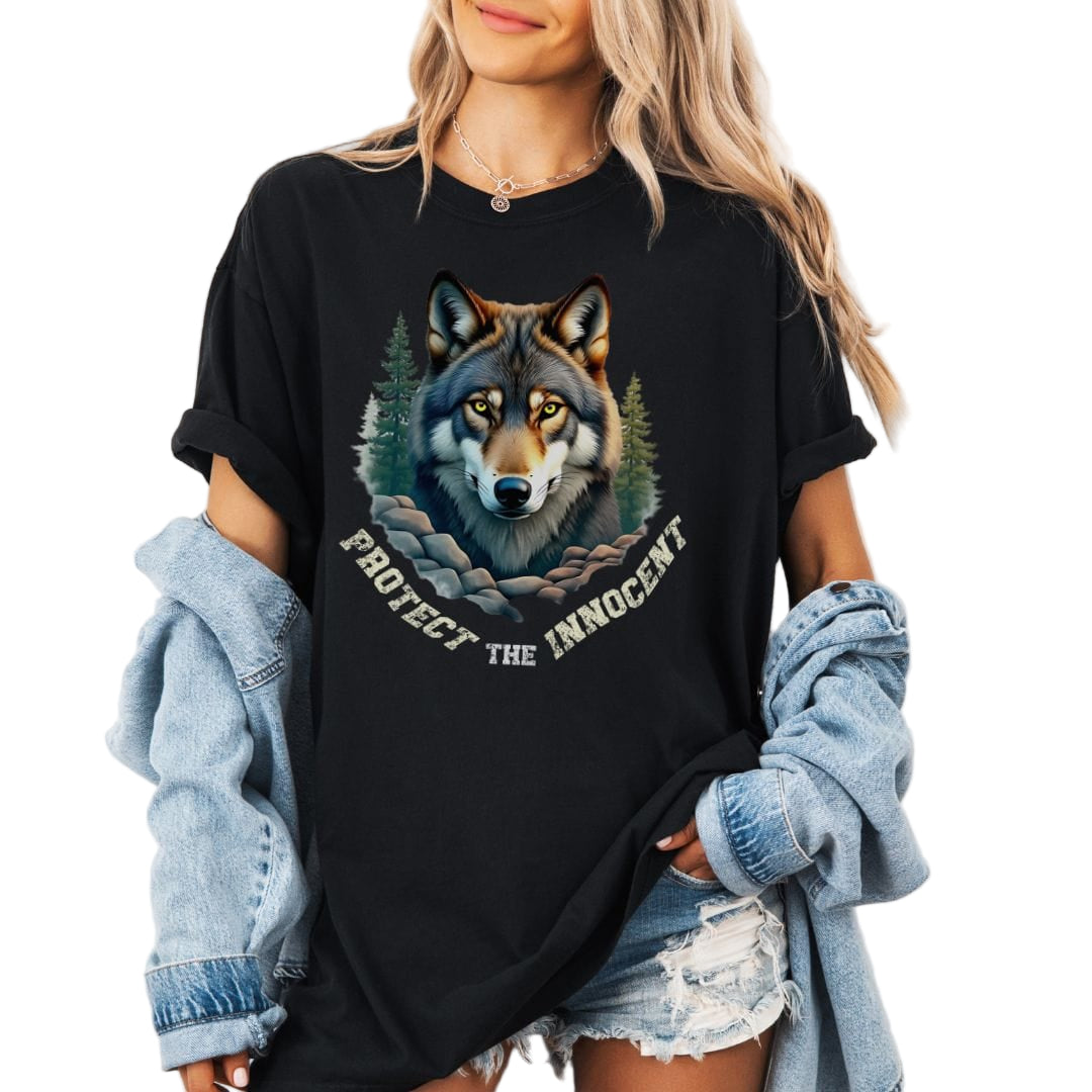 Protect the Innocent, Wolf Vintage Style Tee