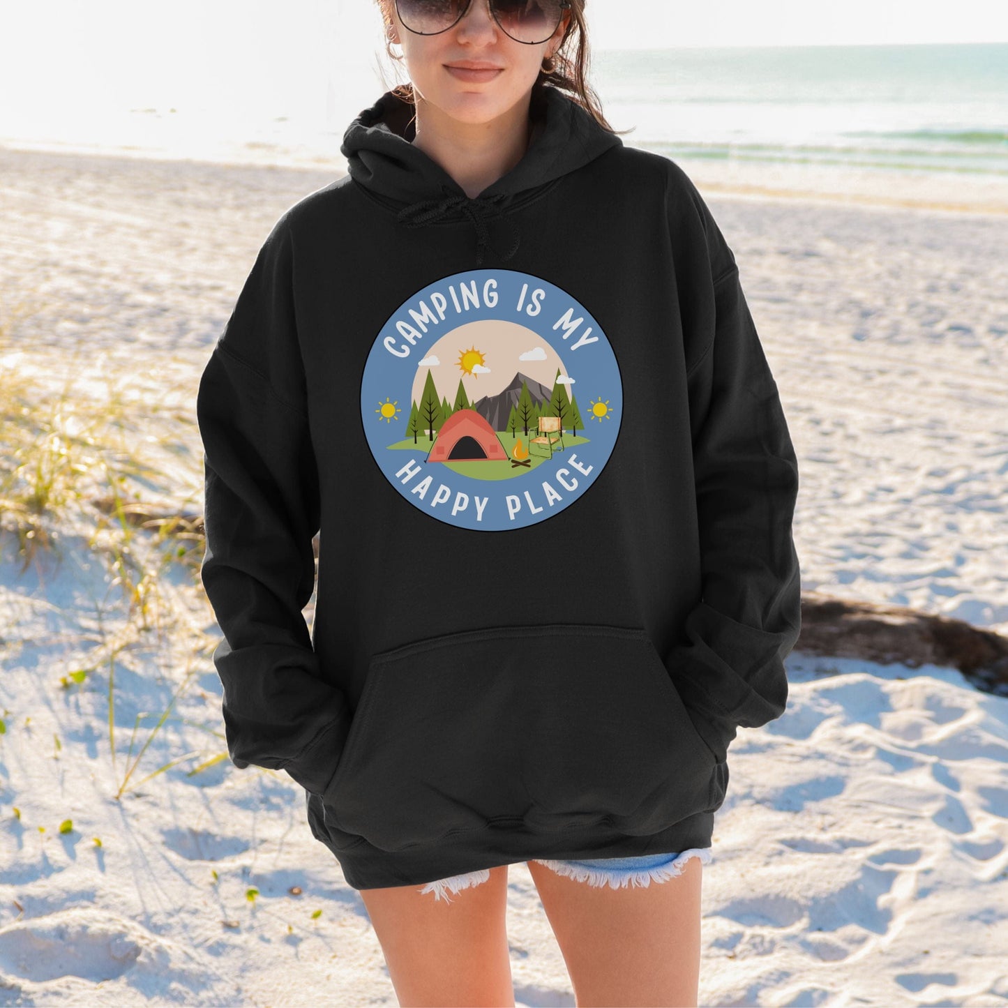 Camping is My Happy Place, Softstyle Hoodie