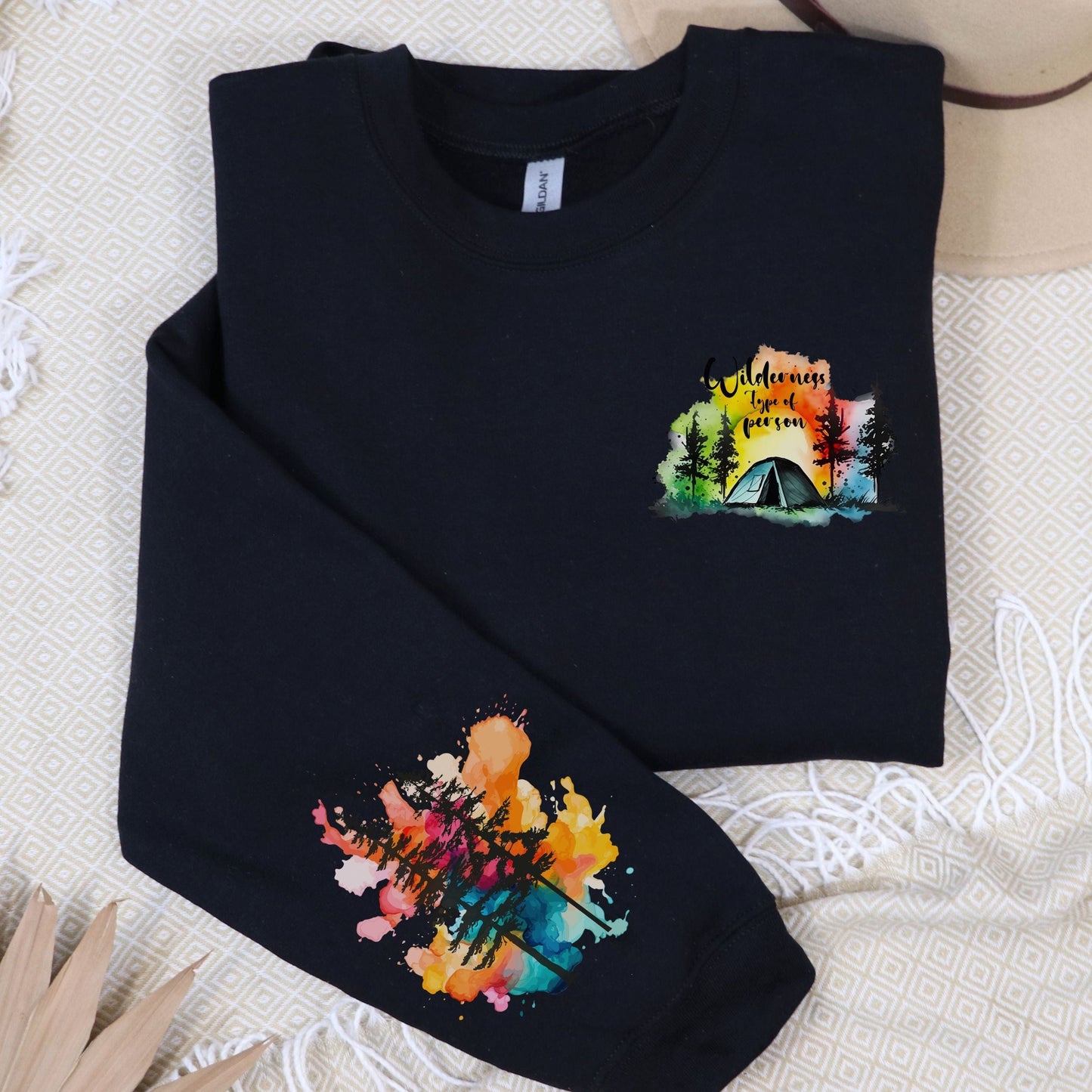 Wilderness Person, Pocket and Sleeve Design, Softstyle Sweatshirt
