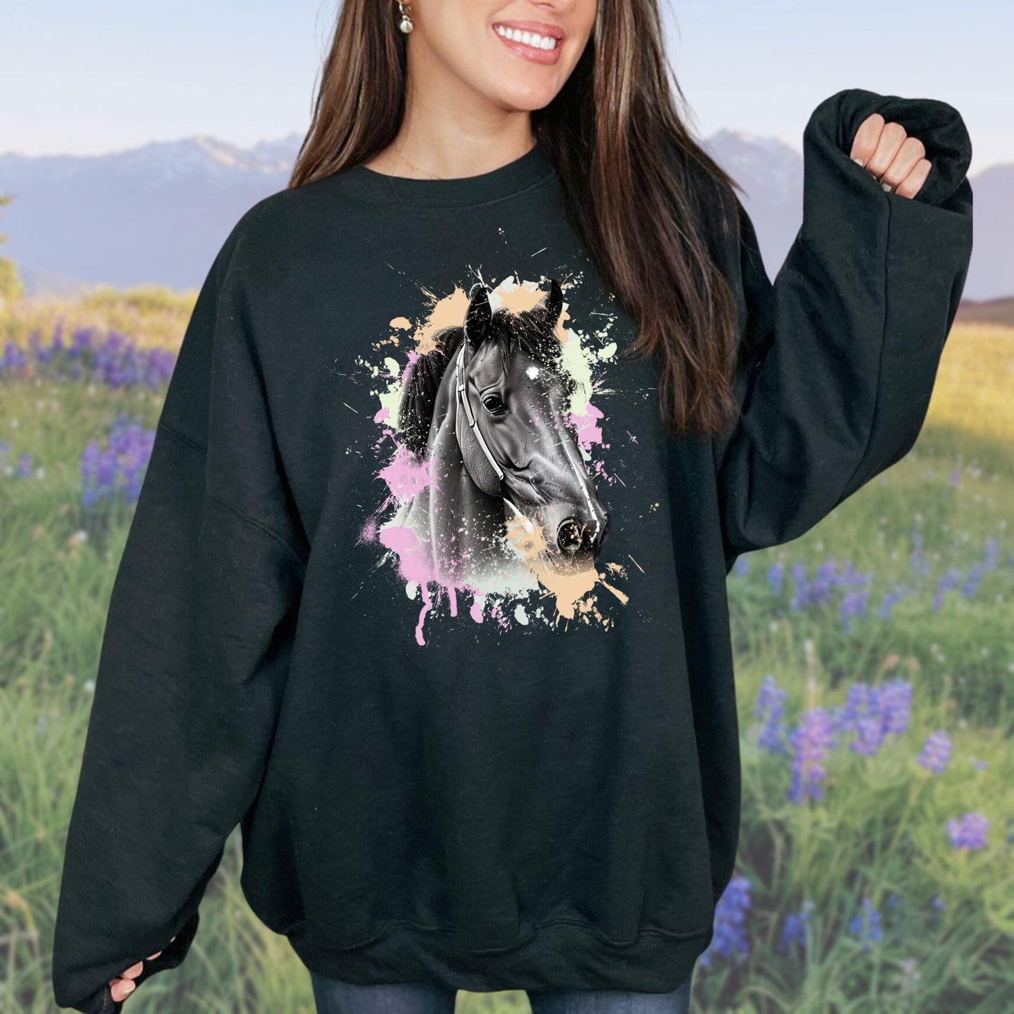 Watercolor Horse Softstyle Sweatshirt
