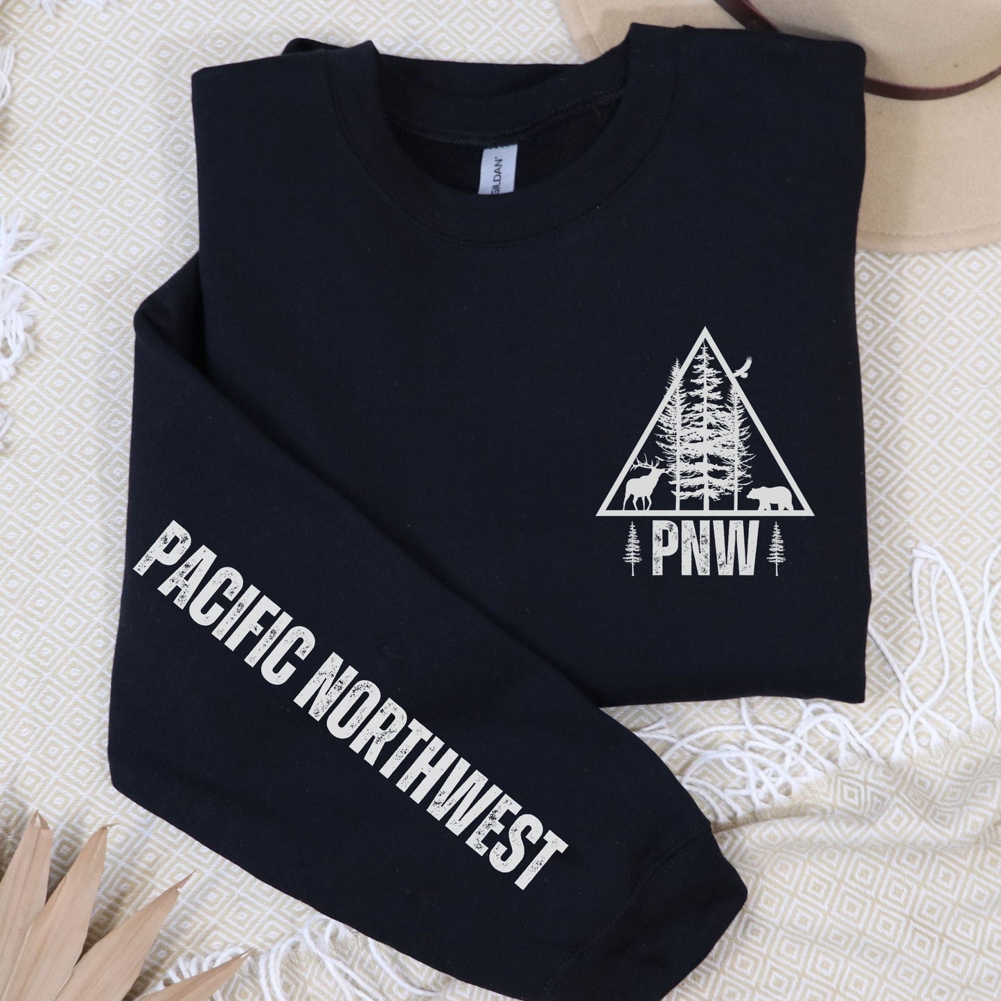 PNW Wilderness, Pocket & Sleeve, Softstyle Sweatshirt