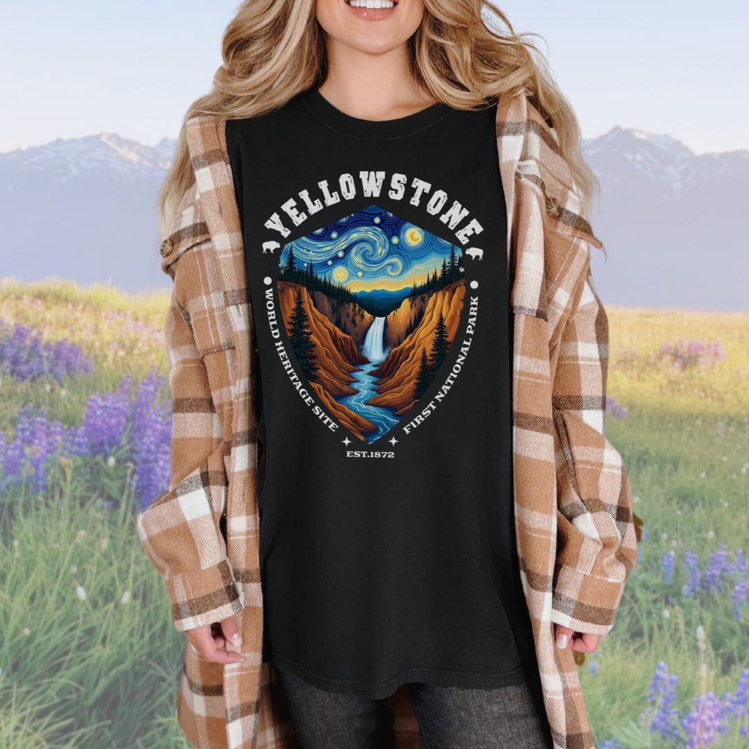 Starry Night Yellowstone, Vintage Style Tee