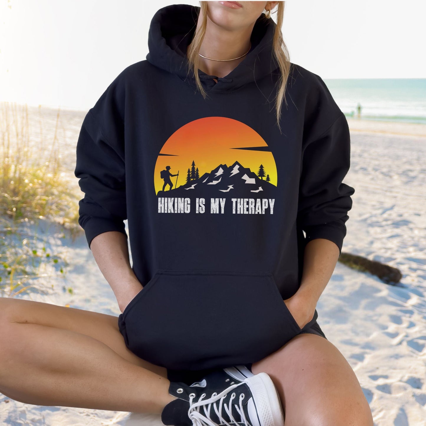 Hiking Is My Therapy, Softstyle Hoodie