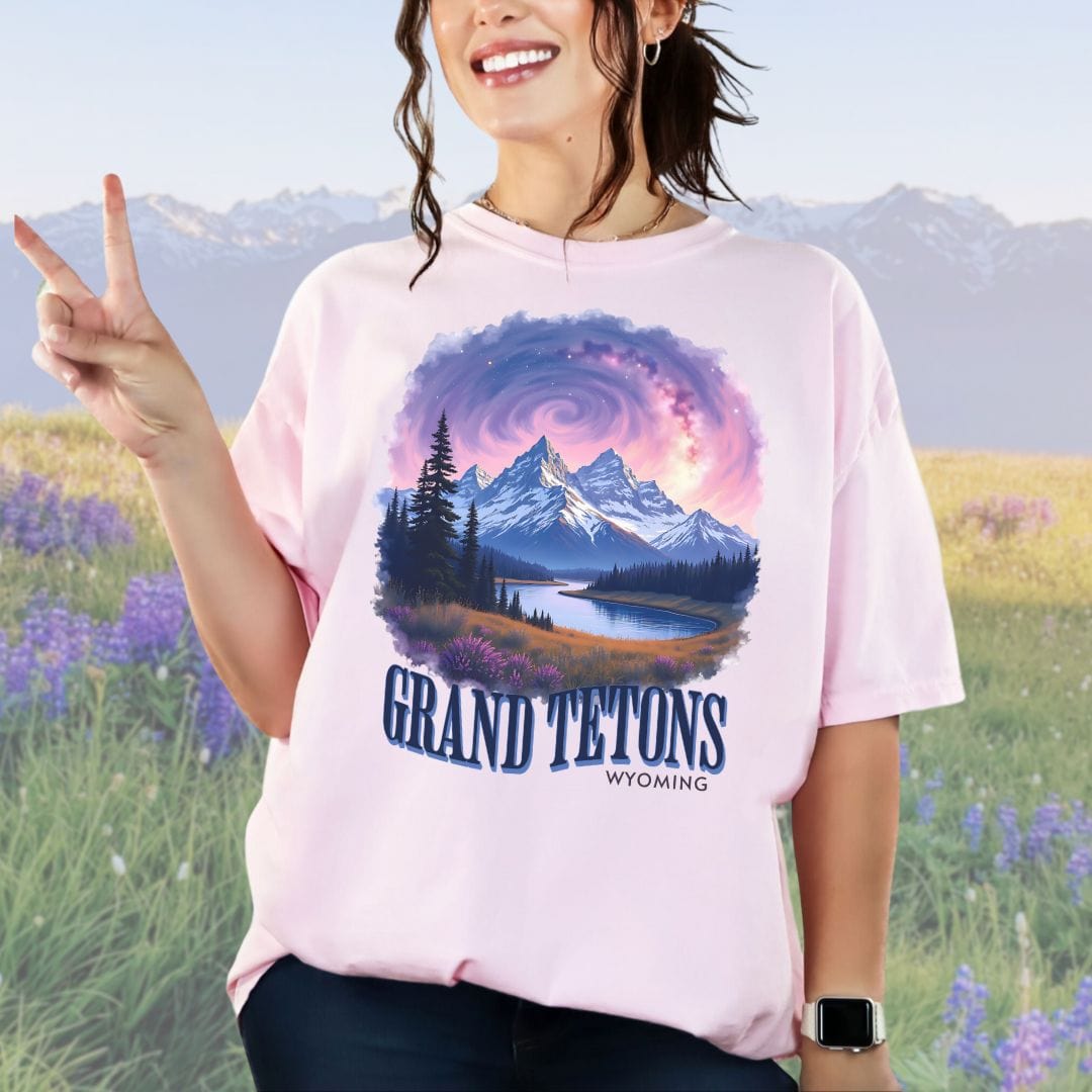 Cosmic Grand Tetons, Vintage Style Tee