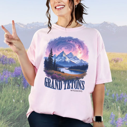 Cosmic Grand Tetons, Vintage Style Tee