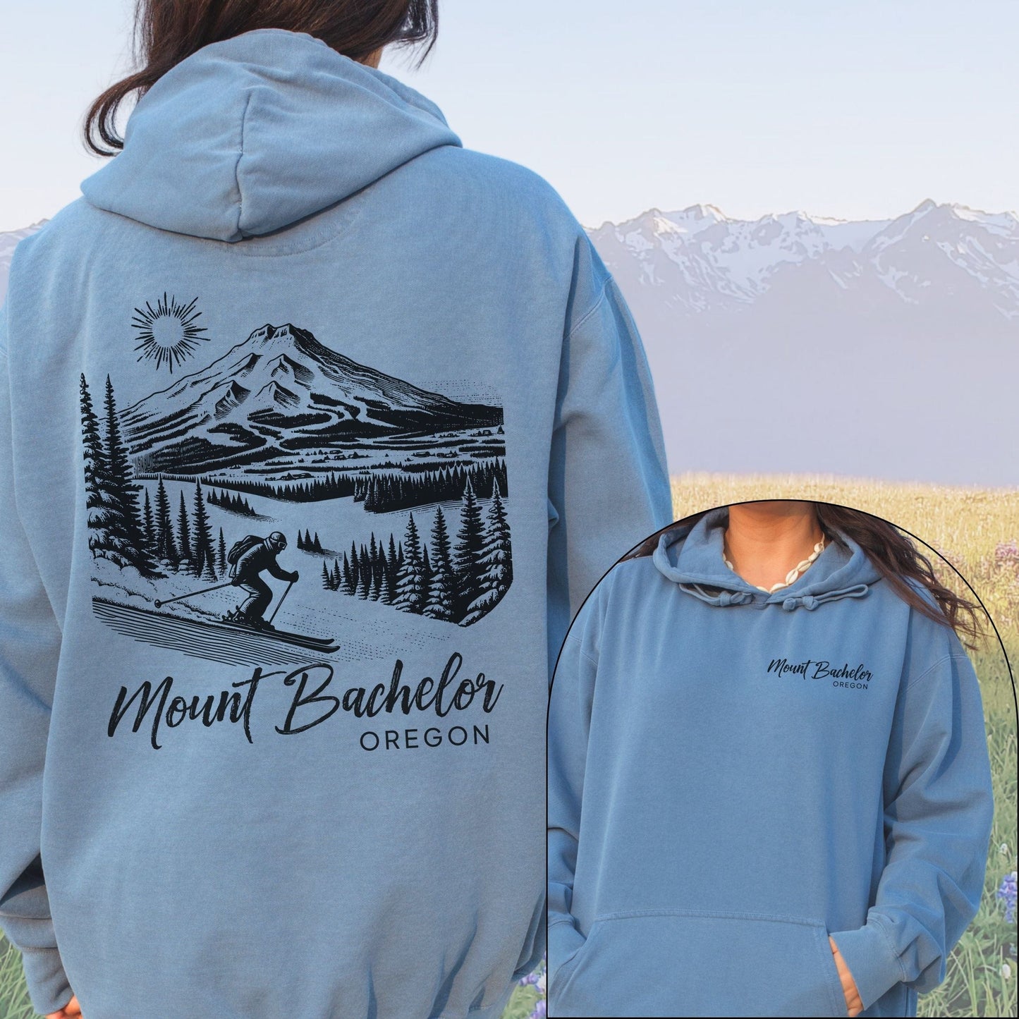 Mount Bachelor, Oregon - Vintage Style Hoodie