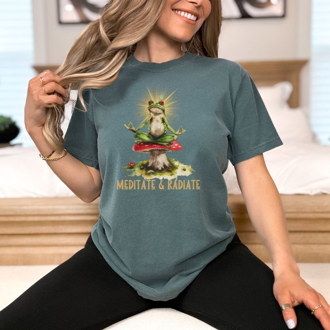 Frog Meditate and Radiate, Vintage Style Tee