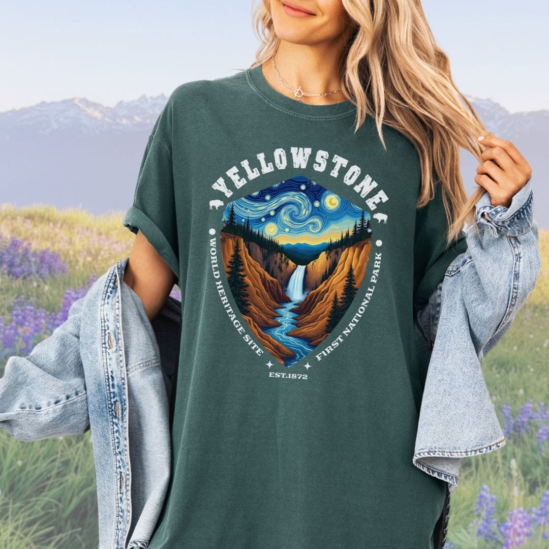 Starry Night Yellowstone, Vintage Style Tee