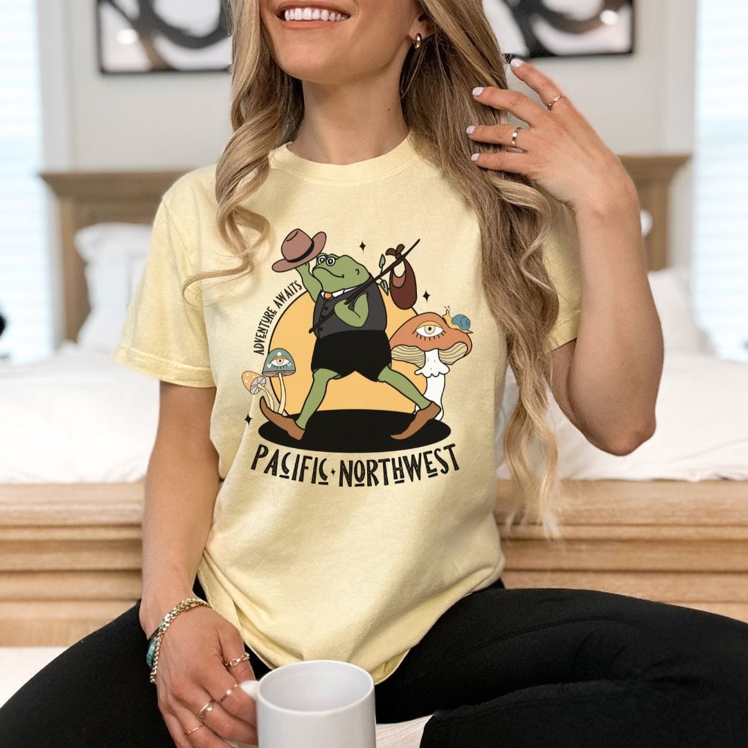 PNW Adventure Frog, Vintage Style Tee