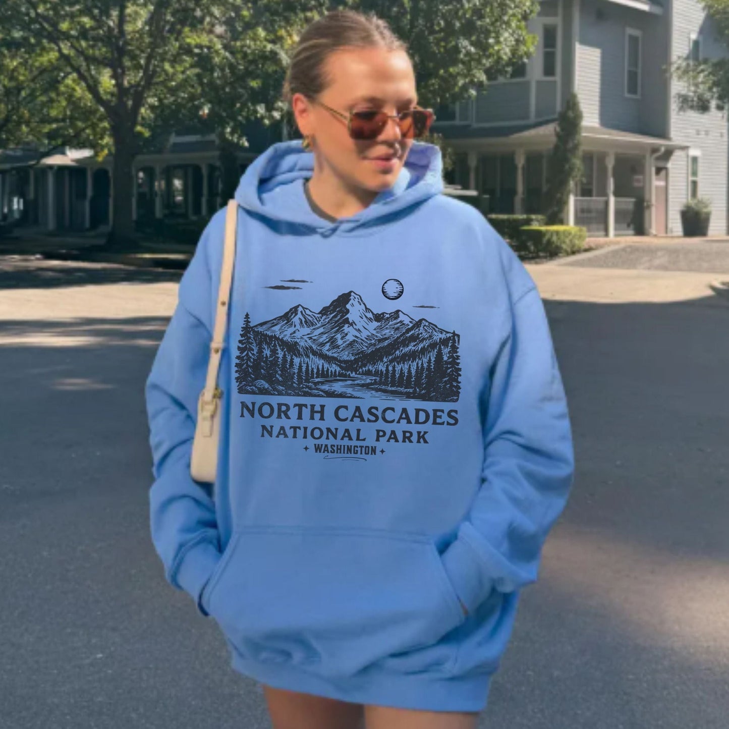 North Cascades Washington Hoodie — Adventure Lovers Softstyle Sweatshirt