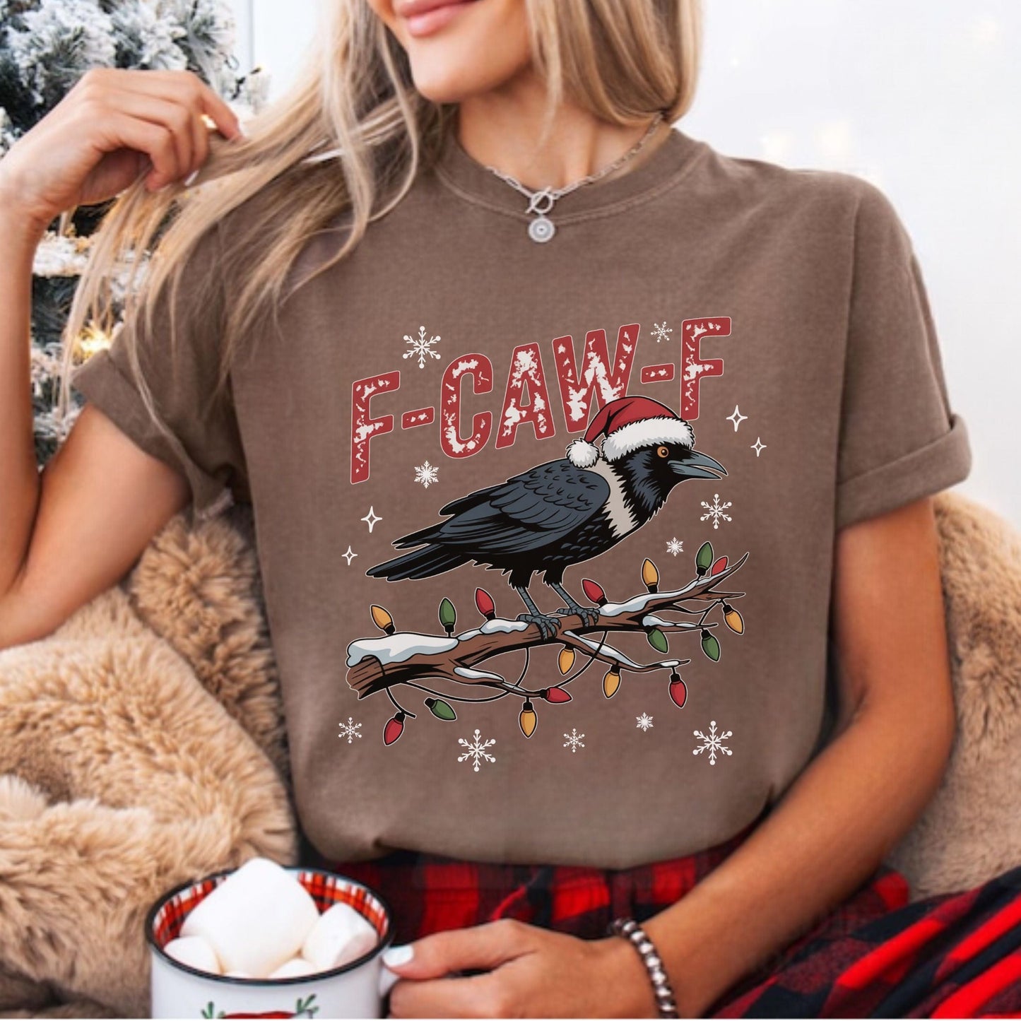 F-CAW-F Festive Crow - Vintage Style Tee