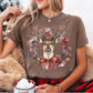 Christmas Reindeer Wreath - Vintage Style Tee