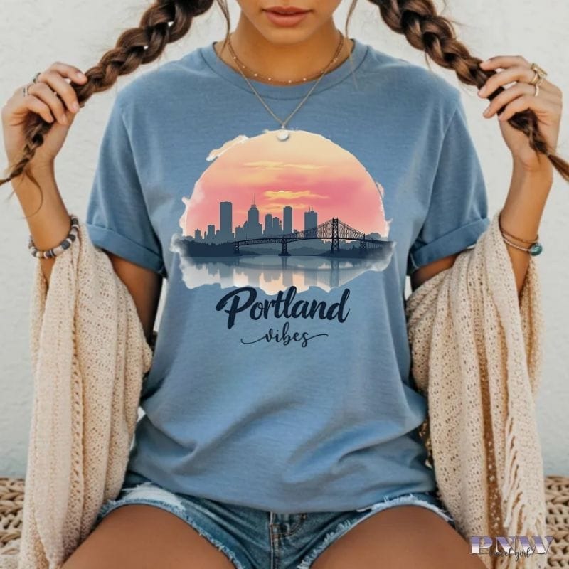 Portland Vibes Sunset Tee | Oregon Retro Graphic T-Shirt