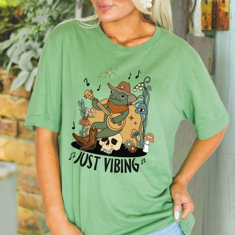 Just Vibing Frog Softstyle Tee