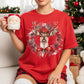 Christmas Reindeer Wreath - Vintage Style Tee