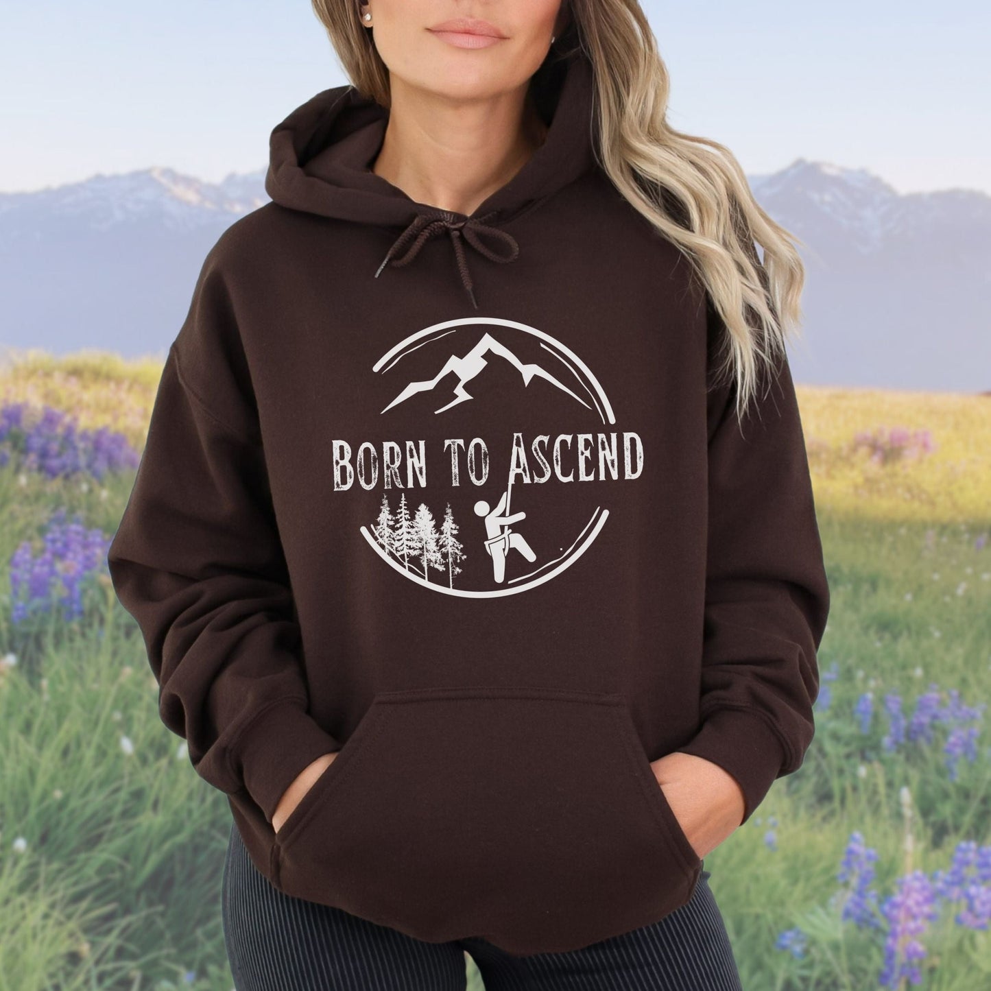 Born to Ascend, Mountain Adventure Shirt for Mountain Climbers/Hiking Lover Gift/Backpacking Pullover Hoodie/Travel Gift