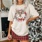 Christmas Reindeer Wreath - Vintage Style Tee
