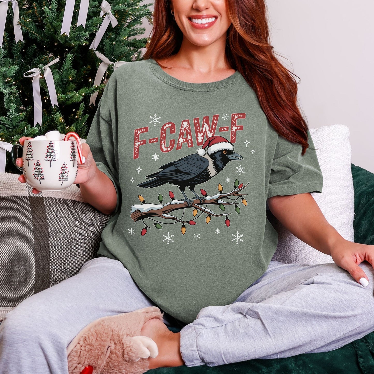 F-CAW-F Festive Crow - Vintage Style Tee