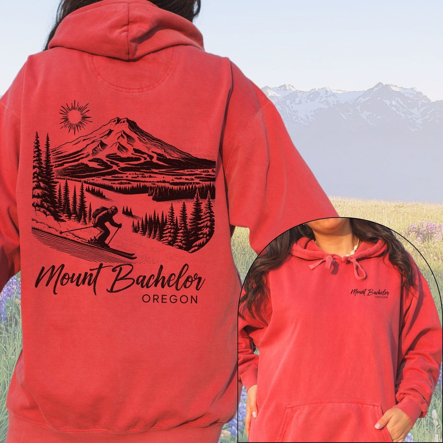 Mount Bachelor, Oregon - Vintage Style Hoodie
