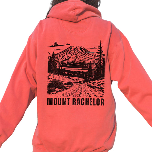 Mount Bachelor, Oregon, Back Design, Vintage Style Hoodie