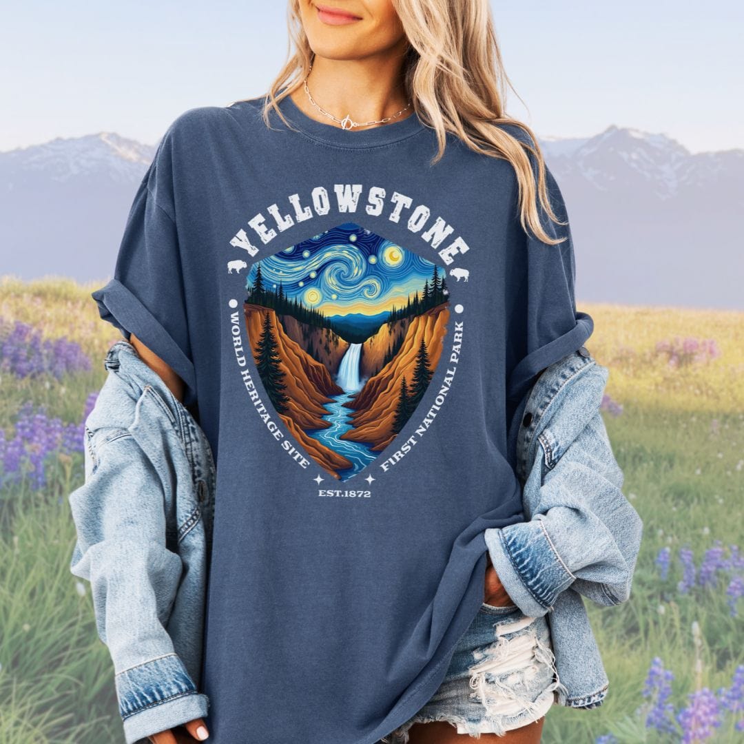 Starry Night Yellowstone, Vintage Style Tee