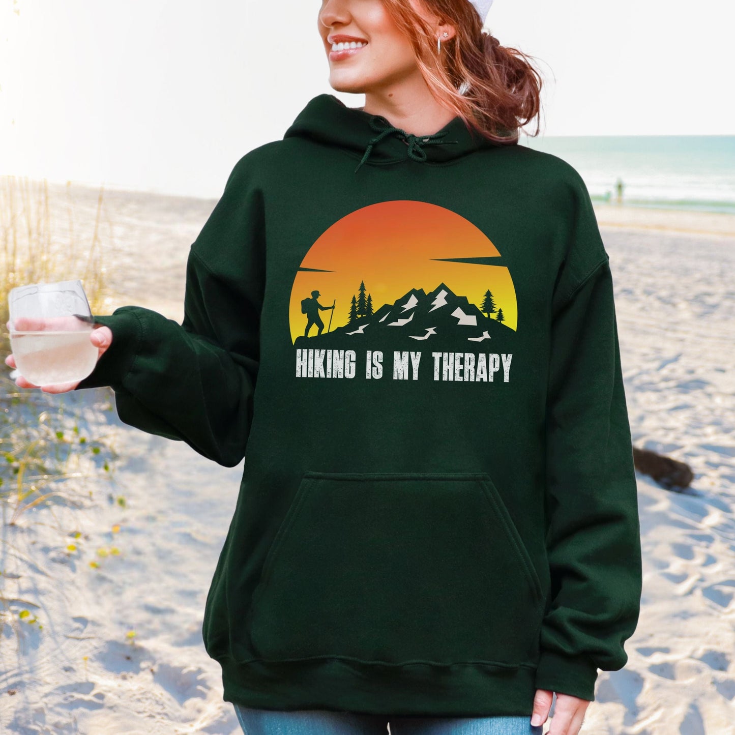 Hiking Is My Therapy, Softstyle Hoodie