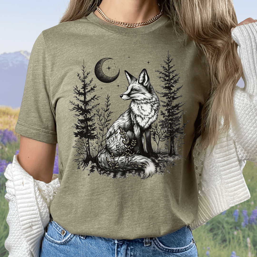 Forest Fox and Moon, Softsyle Tee