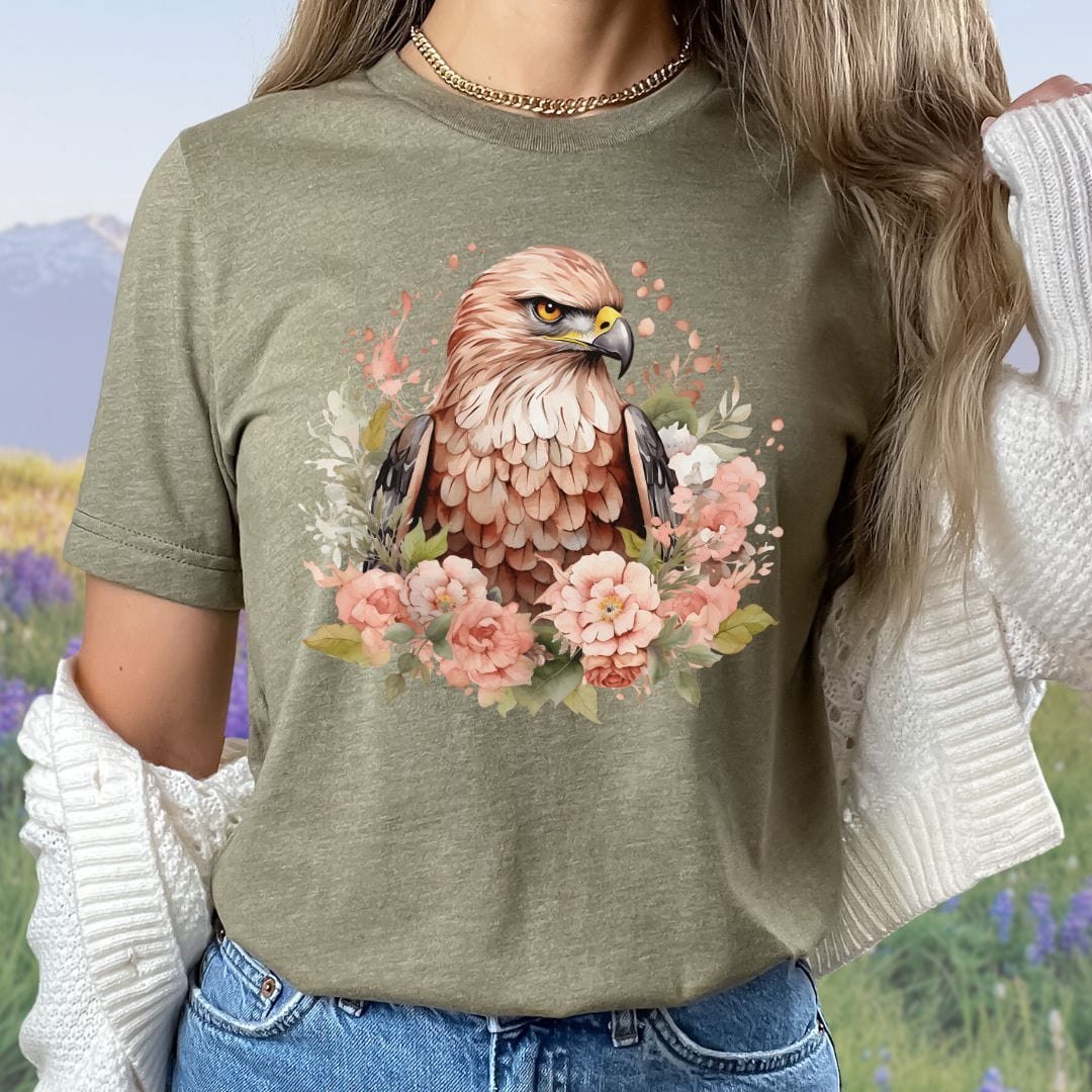 Pink Floral Hawk, Softsyle Tee
