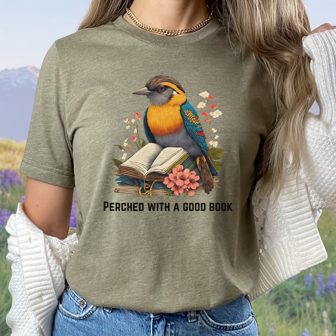 Perched with a good book, Softsyle Tee