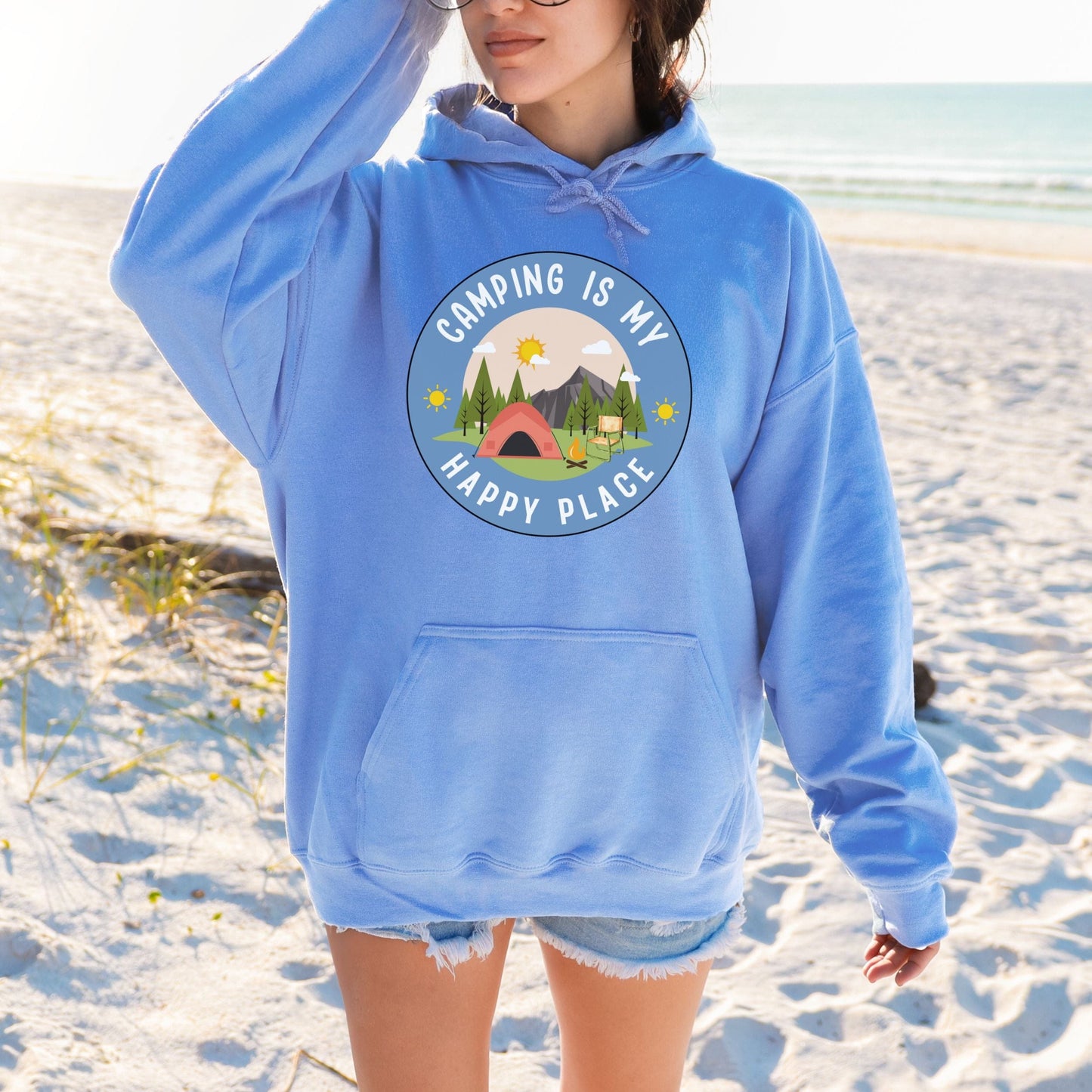 Camping is My Happy Place, Softstyle Hoodie