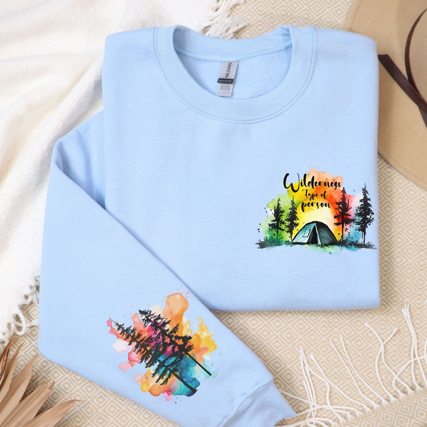 Wilderness Person, Pocket and Sleeve Design, Softstyle Sweatshirt