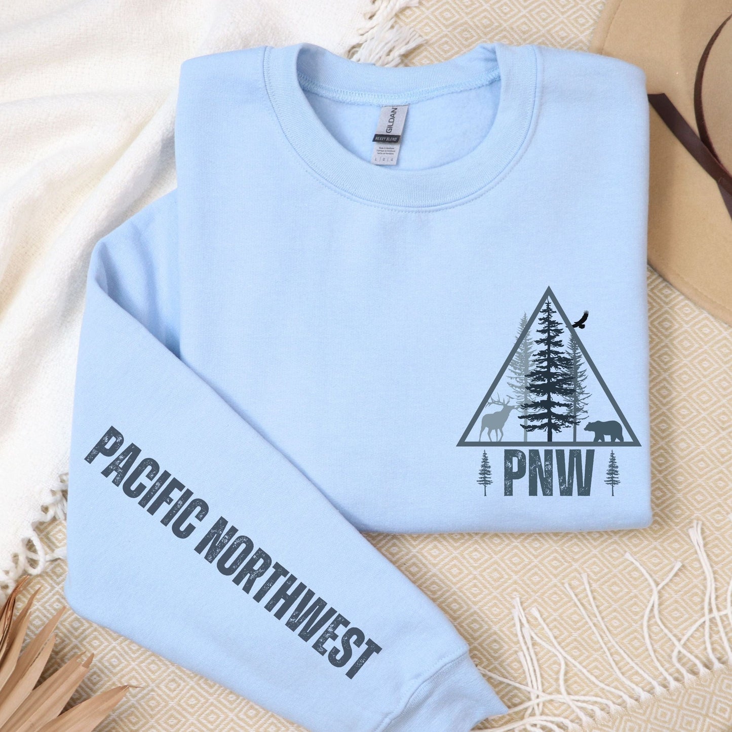 PNW Wilderness, Pocket & Sleeve, Softstyle Sweatshirt