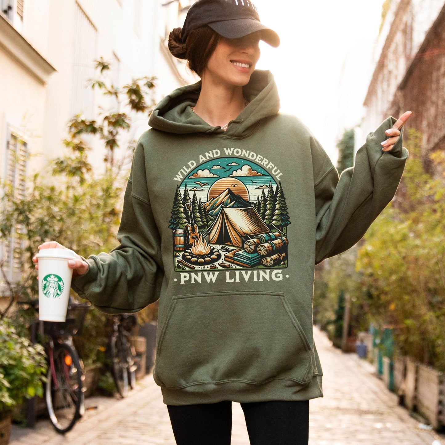 PNW Living, Camping Adventure, Softstyle Hoodie
