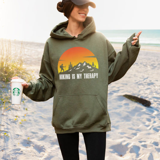 Hiking Is My Therapy, Softstyle Hoodie