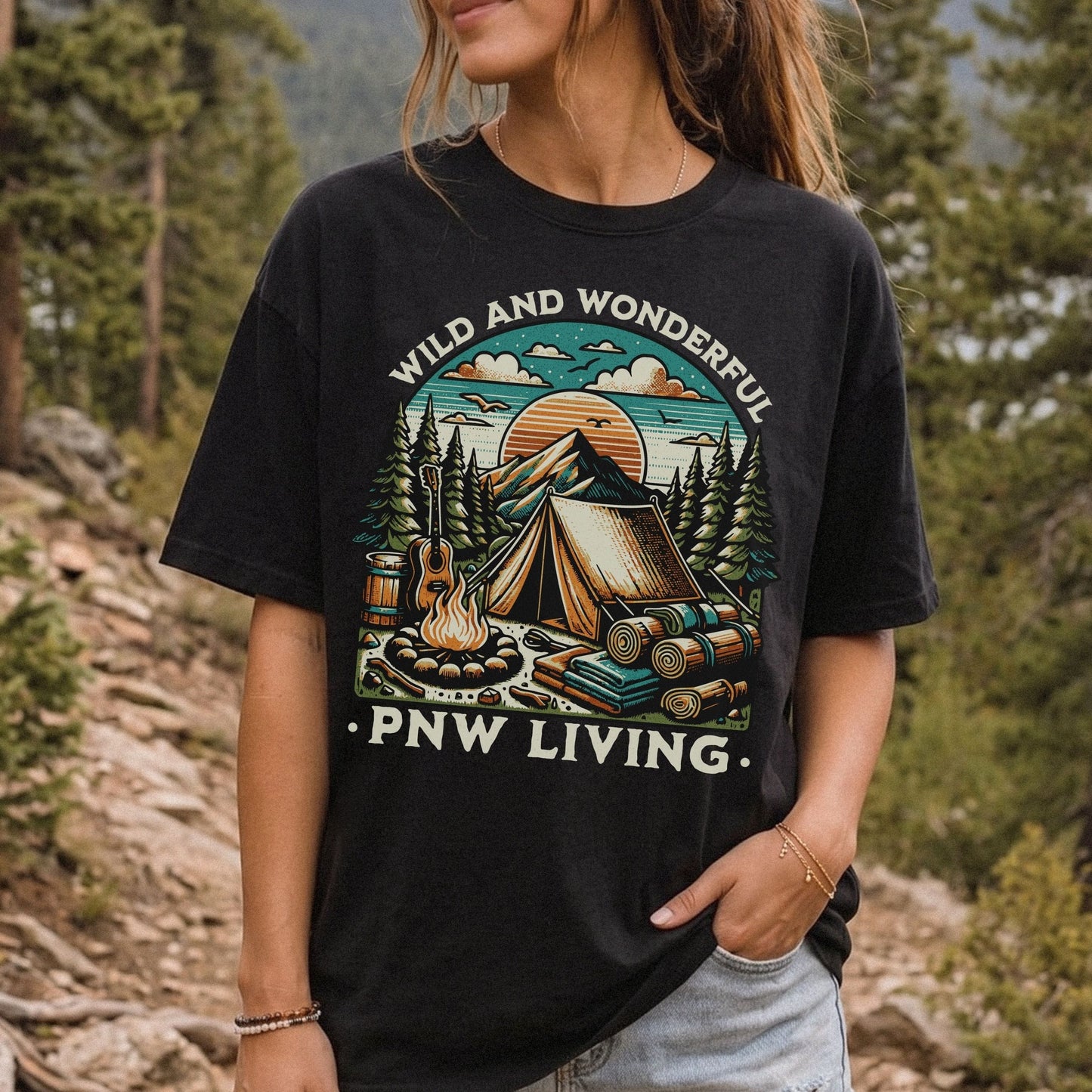 PNW Living, Camp Lovers, Vintage Style Tee