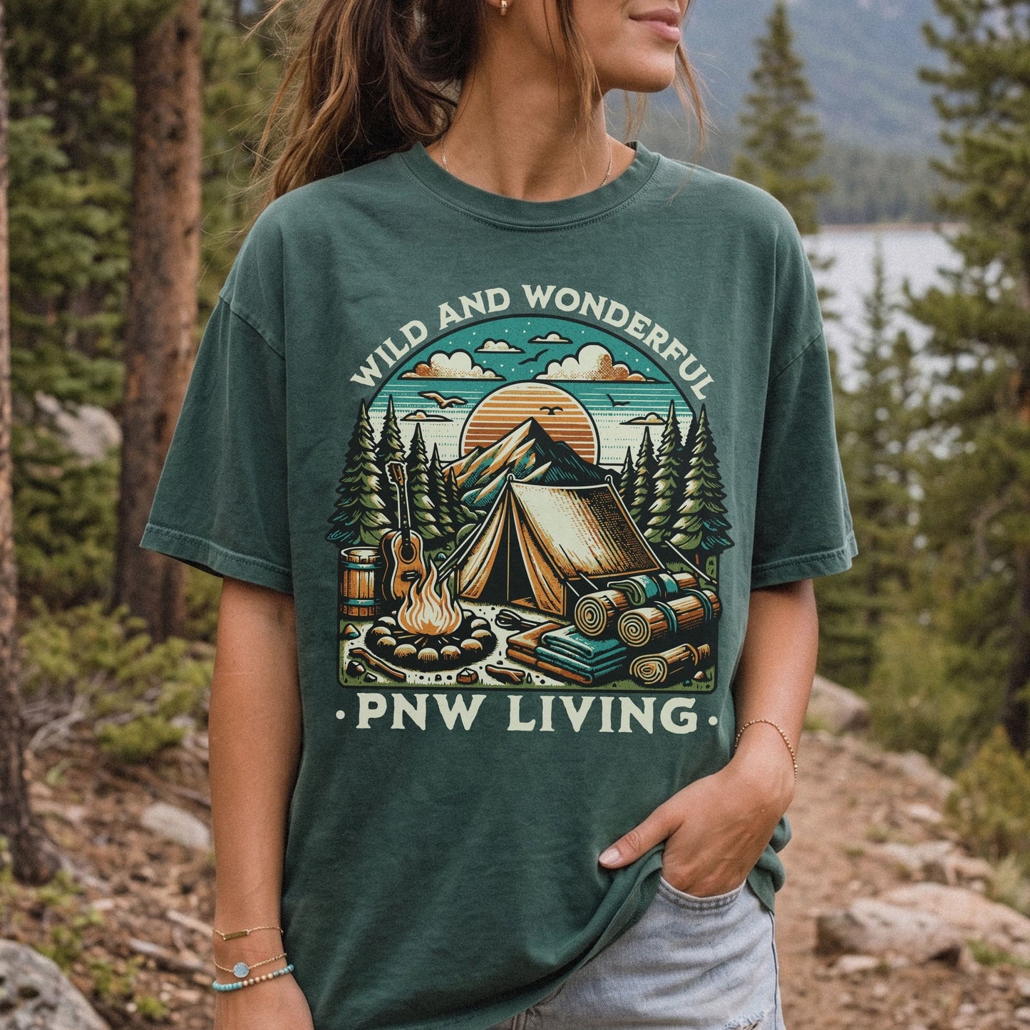 PNW Living, Camp Lovers, Vintage Style Tee