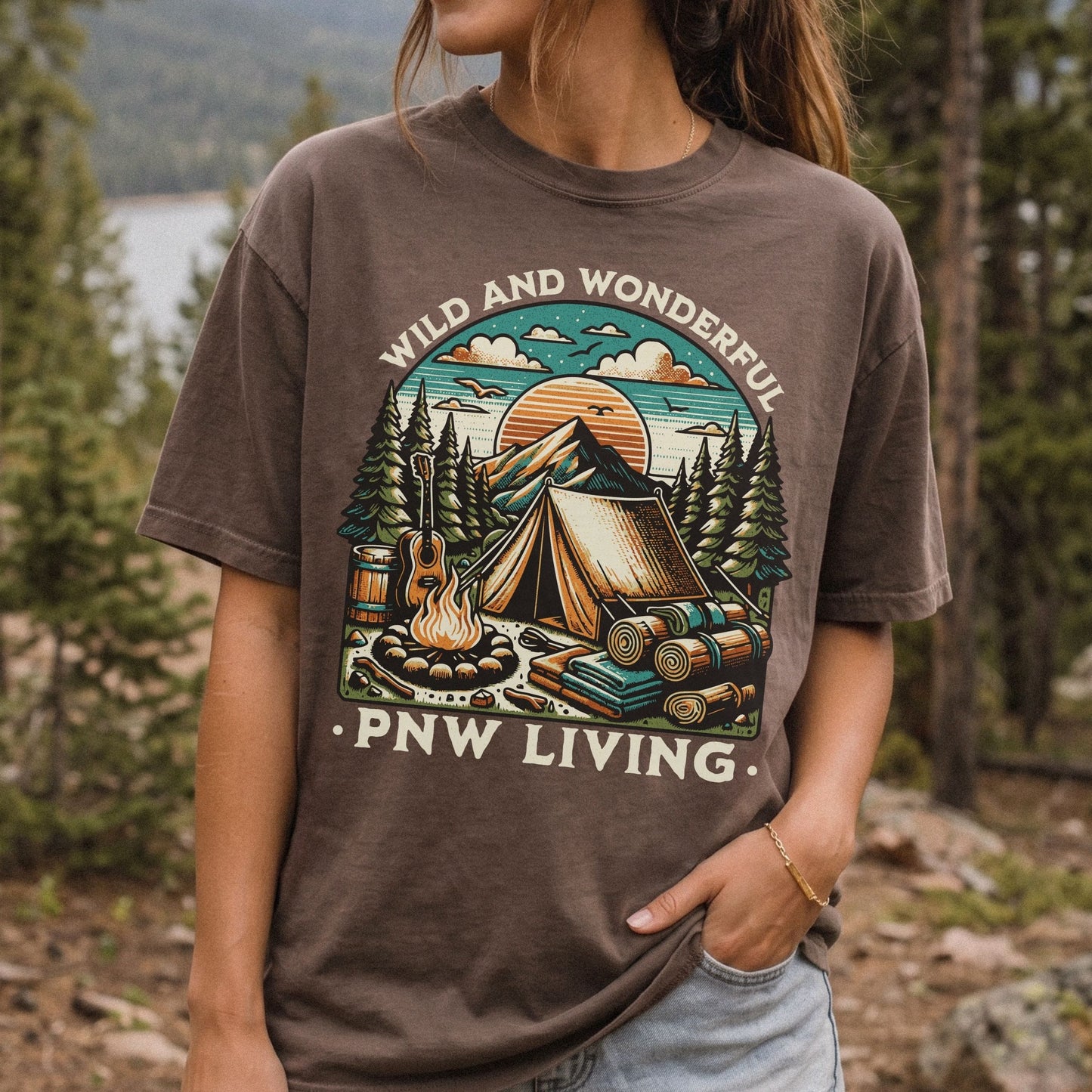 PNW Living, Camp Lovers, Vintage Style Tee