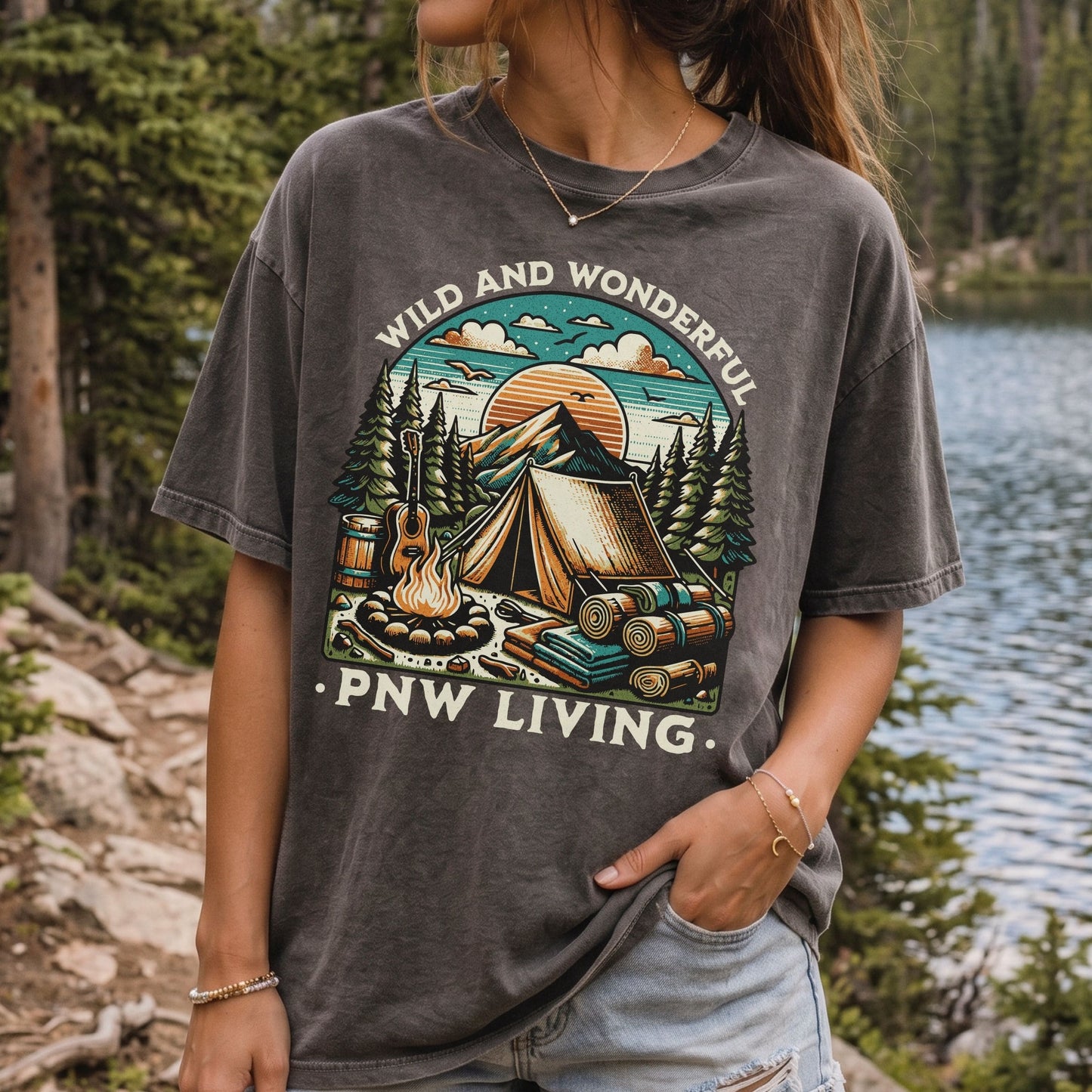 PNW Living, Camp Lovers, Vintage Style Tee