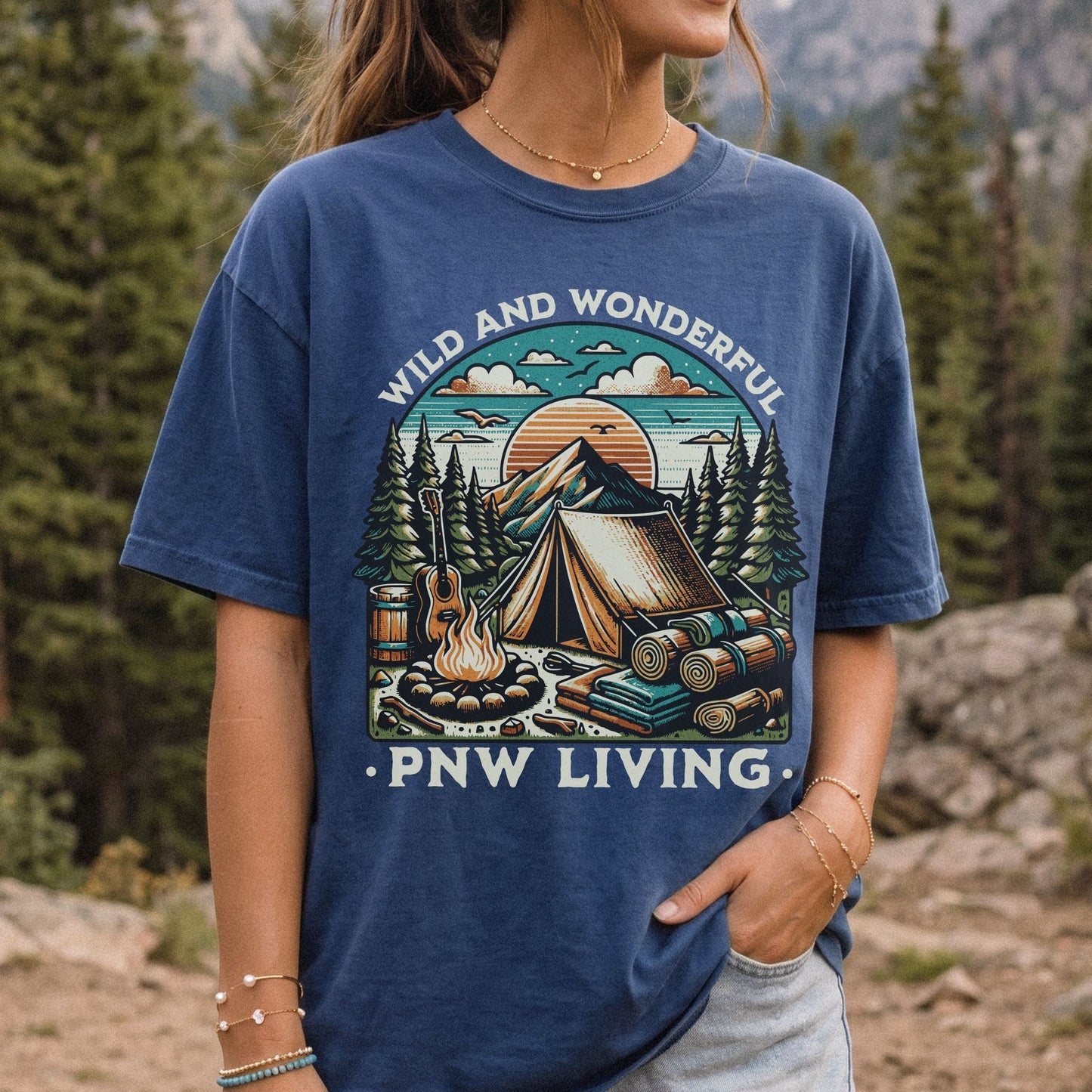 PNW Living, Camp Lovers, Vintage Style Tee