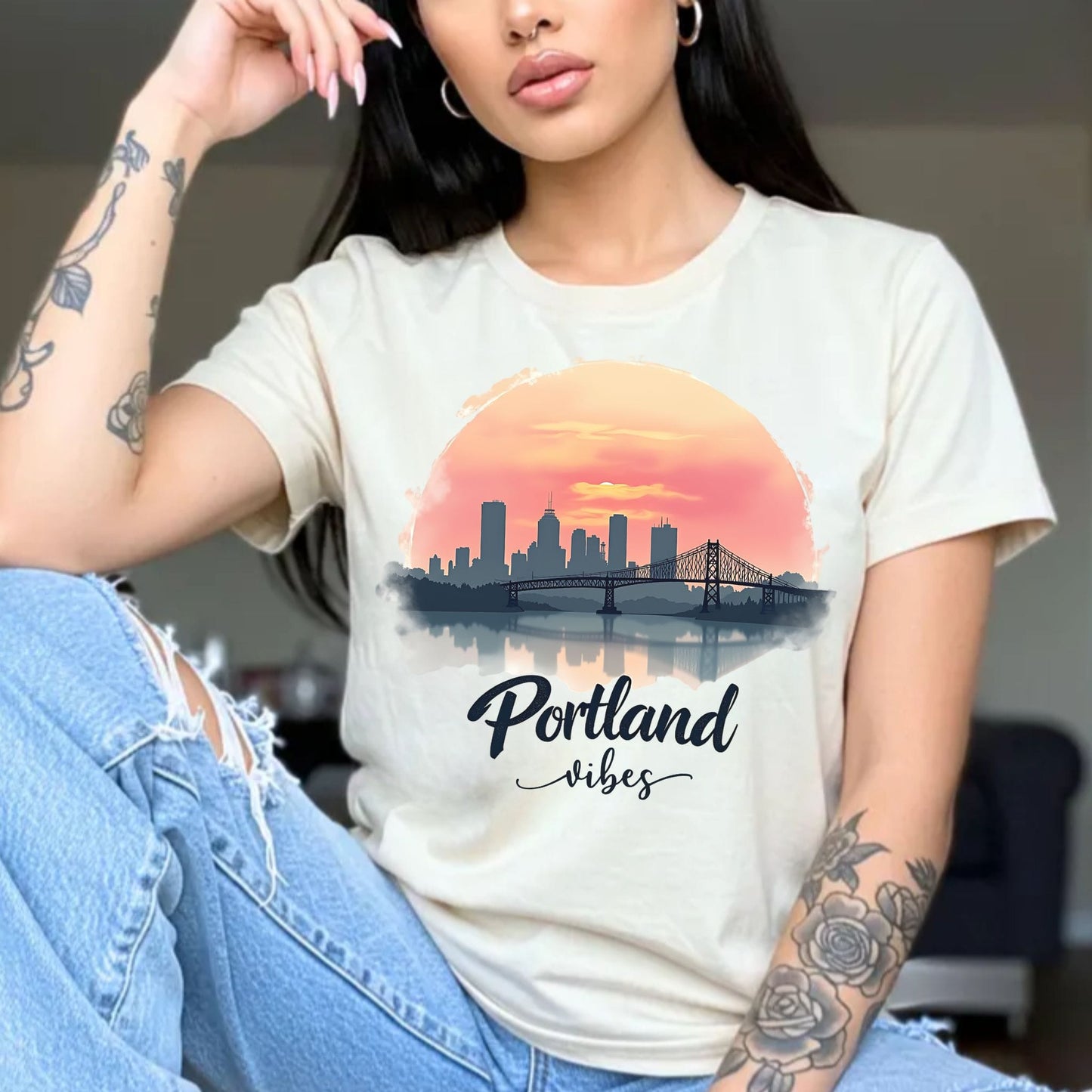 Portland Oregon Sunset Shirt | Comfort Colors Skyline City
