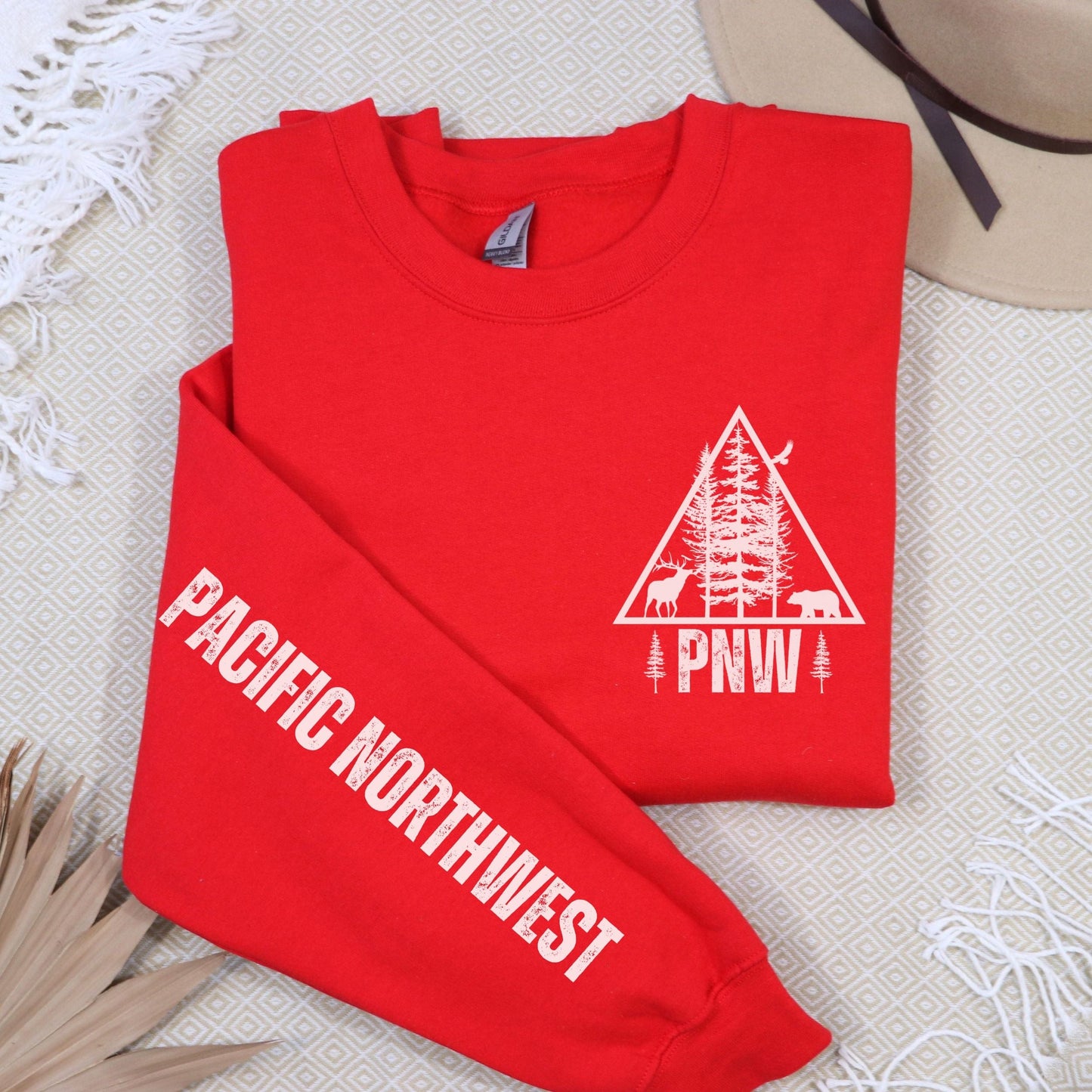 PNW Wilderness, Pocket & Sleeve, Softstyle Sweatshirt