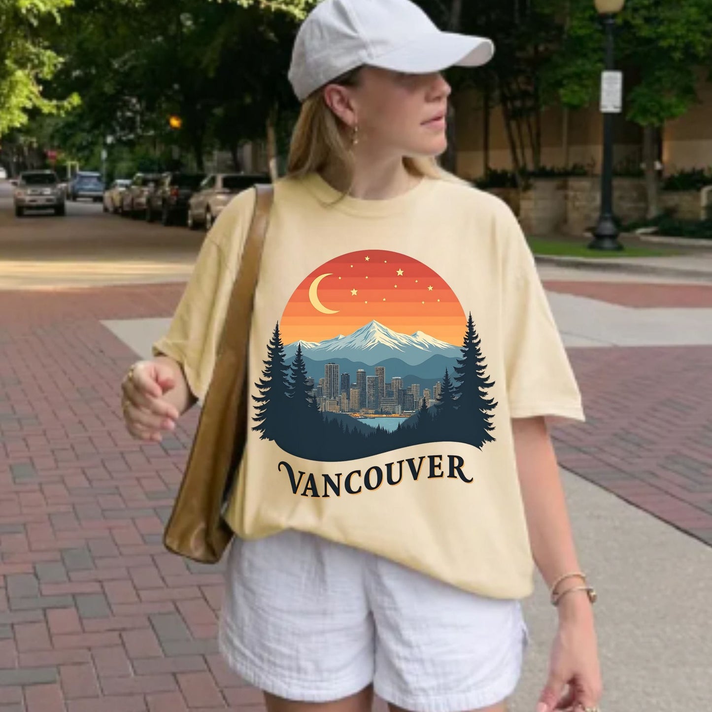 Retro Vancouver BC Skyline Graphic Tee | Comfort Colors Vintage Shirt