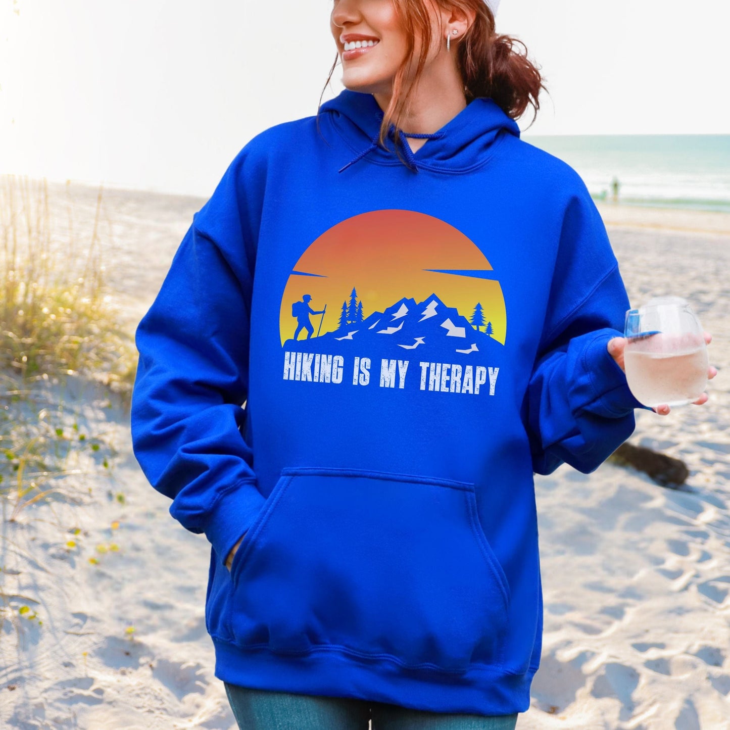 Hiking Is My Therapy, Softstyle Hoodie
