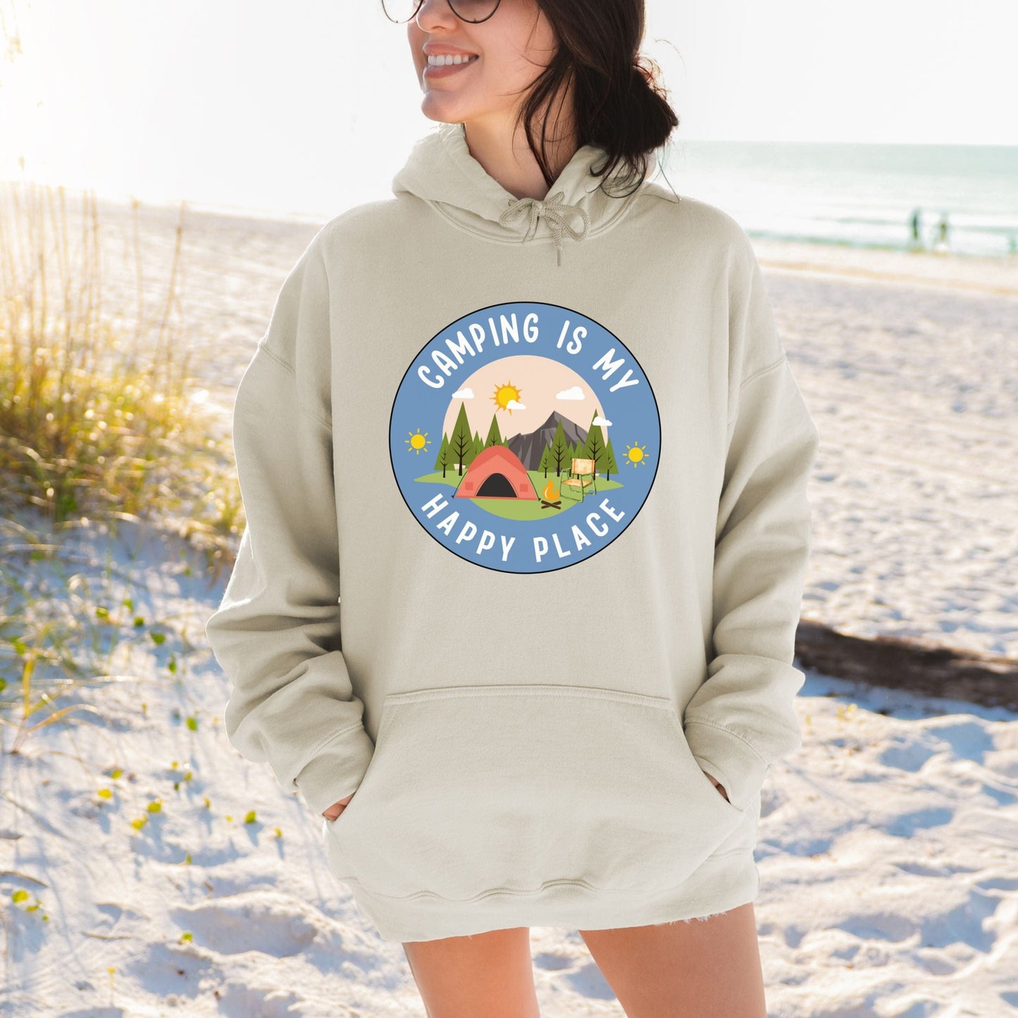 Camping is My Happy Place, Softstyle Hoodie