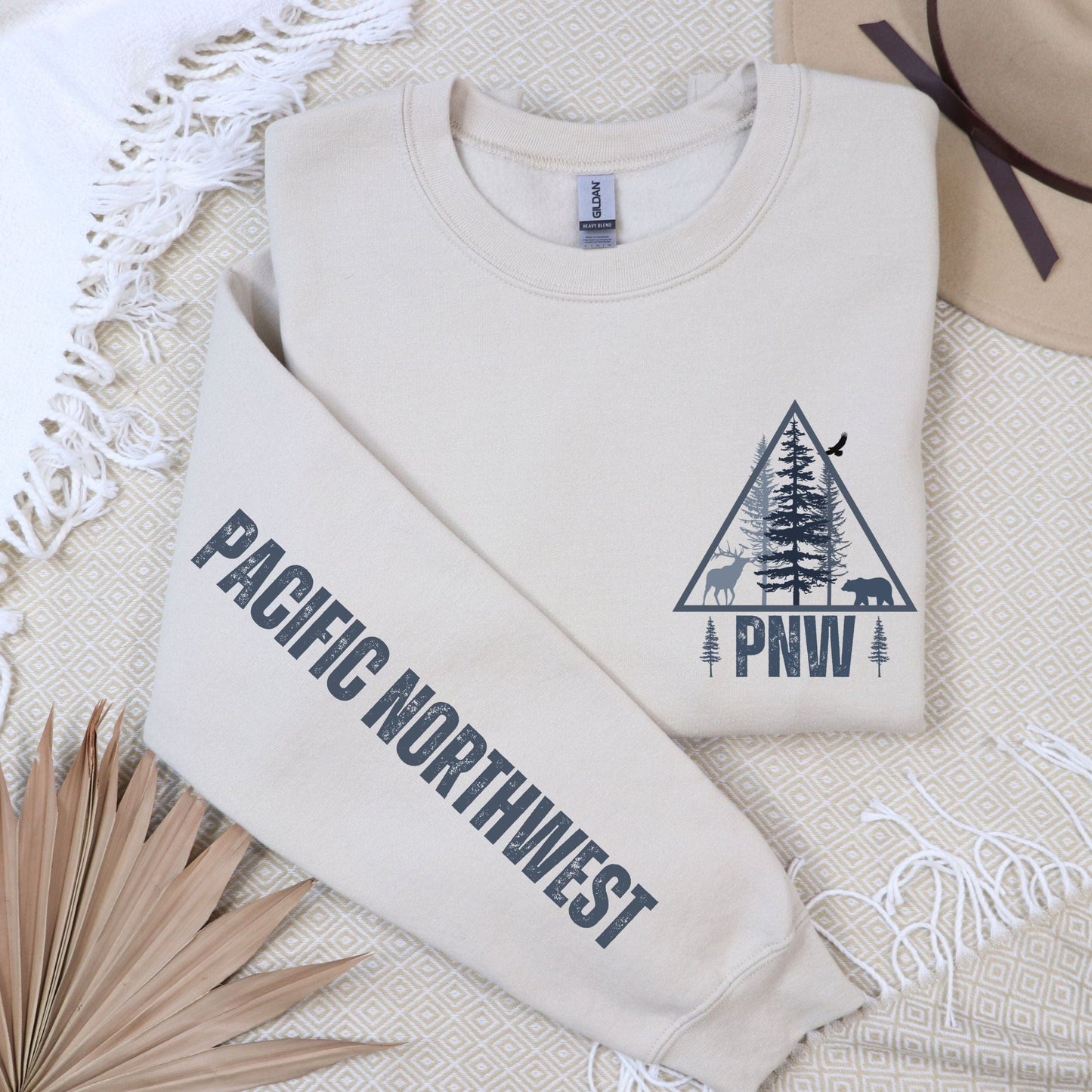 PNW Wilderness, Pocket & Sleeve, Softstyle Sweatshirt