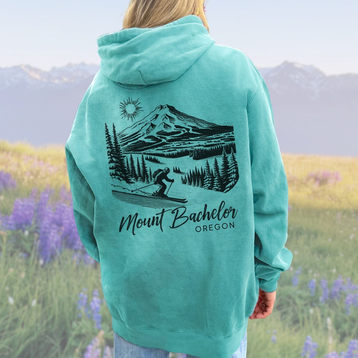 Mount Bachelor, Oregon - Vintage Style Hoodie