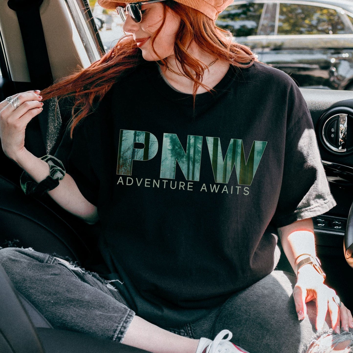 PNW Adventure Awaits, Vintage Style Tee