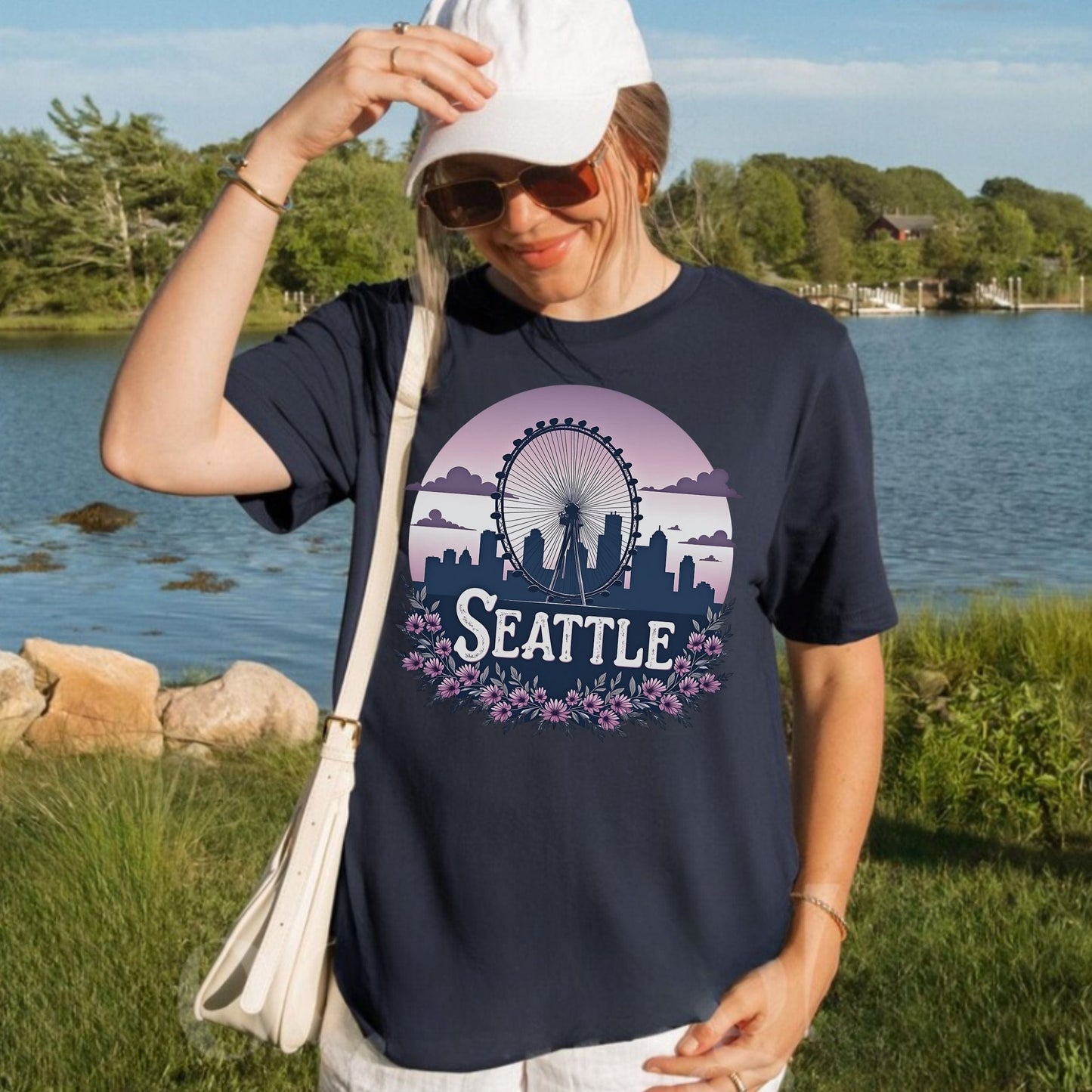 Seattle Floral Great Wheel Softstyle Tee